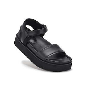 Womens: Rollie Womens Ace Sandal All Black Leather