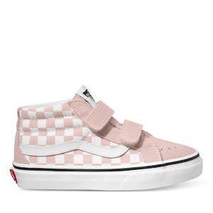 Vans SK8 Mid Reissue Velcro Boot Color Theory Checkerboard Rose Smoke Youths - N&hellip;