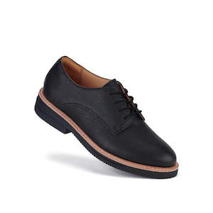 Womens: Rollie Derby Rise Black Tumble Womens Leather Shoe