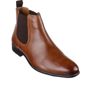 Skechers: Skechers Mens Trentmore Heights Cognac Brown Leather Pull On Boots