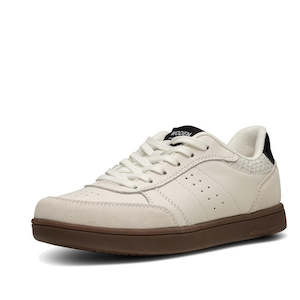 Woden: Woden Bjork Mix Women's Leather Sneaker Blanc de Blanc/Black