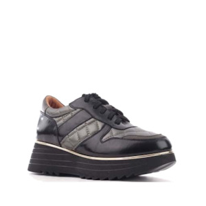 Alfie & Evie Helena Black Khaki Womens Shoe Platform
