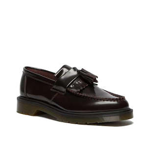 Flats: Dr Martens Adrian Arcadia Cherry Red Smooth Tassel Loafer Shoes