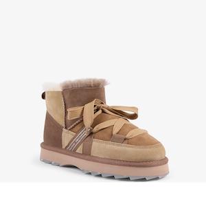 Emu Womens: EMU Women's Blurred Micro Patchwork Sheepskin Boot Mushroom
