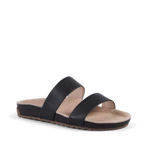 Emu - Lucie Scuff Slide in Black- Leather Suede