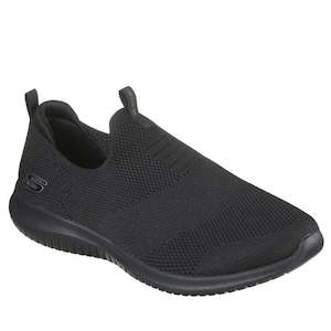 Womens New Arrivals: Skechers Ultra Flex First Take Black WIDE Slip on Trainer