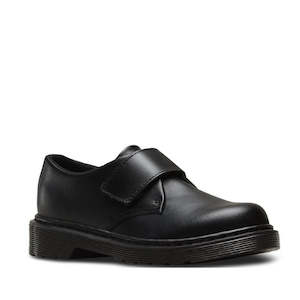 School: Dr Martens Kids - Kamron II Mono Velcro Junior Black School Shoe uk10-3