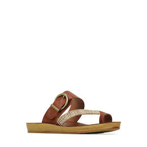 Los Cabos Bria Cognac Light Flexible Sandal Jandal
