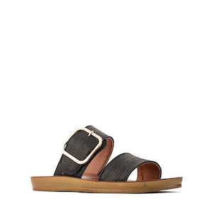 Sandals Jandals: Los Cabos Doti Black Raffia Light Flexible-Sandal