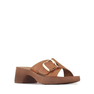 Wedges And Heels: Los Cabos Alegro Brandy Wedge Platform Women's Slide Sandal