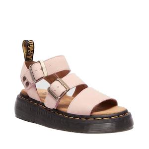 Wedges And Heels: Dr Martens Gryphon Quad Milled Nubuck Powder Pink