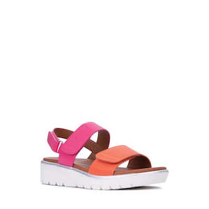 Womens: Los Cabos Arica Orange Fucshia Summer Women's Sandal W?back Strap