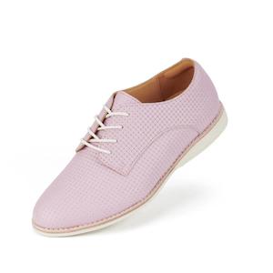 Flats: Womens Rollie Derby Embossed Lilac Leather Brouge Shoe