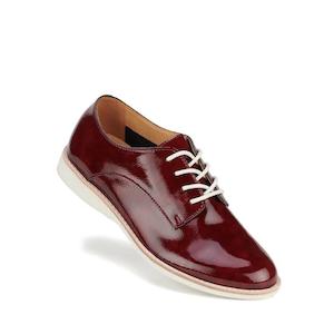 Rollie Womens Derby Super Soft DP Wine Crinkle Patent Shoe