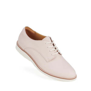 Flats: Rollie Womens Derby Rec Snow Pink Leather Shoe