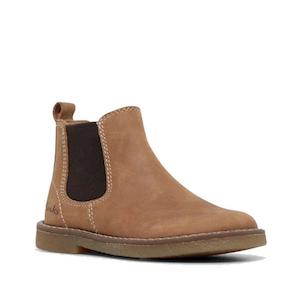 Boots Girls And Boys: Clarks Chelsea II Jnr Tan Toddlers Leather Boot