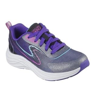 Skechers: Skechers Girls Youths Go Run Accelerate Sweet Speed Black Multi Lace Up