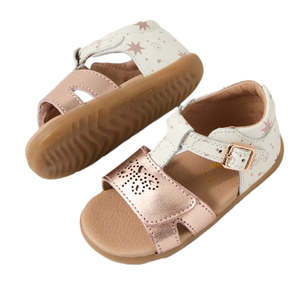 All Bobux: Bobux Step Up SU Haven Star White Rose Gold Leather Sandal