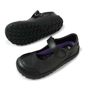 Mary Janes: Bobux Kid+ Hula Alpha Black School Leather Mary Jane Shoe