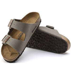 Mens: Birkenstock Arizona Birkibuc Stone Regular Width