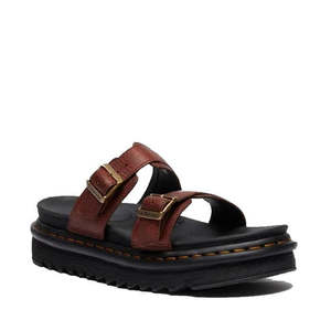 Womens Unisex Mens: Dr Martens Myles Cashew Ambassador Brown Leather Sandal