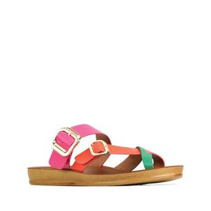 Sandals Jandals: Los Cabos Dany Pink Orange Green Light Flexible Sandal Jandal
