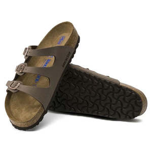 Sandals Jandals: Birkenstock Florida Birko Flor Birkibuc Regular Width Mocca Soft Foot Bed SBF