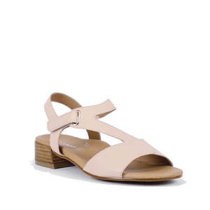 Wedges And Heels: Bay Lane Dune Womens Leather Low Heel Sandal Blush Pink