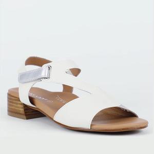 Bay Lane Dune Womens Leather Low Heel Sandal Ice White