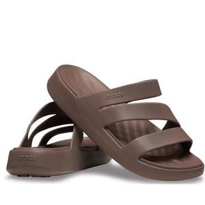 Crocs Womens Getaway Strappy Truffle Brown Slide