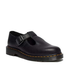 Flats: Dr Martens Polley T Bar Mary Jane Black Ambassador Leather