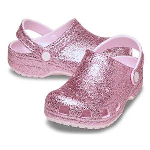 Sandals Beach Girls Boys: Crocs Toddlers - Pink Milk Classic Chunky Glitter Clog Pink Milk”