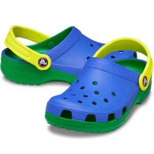 Sandals Beach Girls Boys: Crocs Kids - Youths Retro Sport Classic Clog K Blue Bolt Green Yellow Sandals
