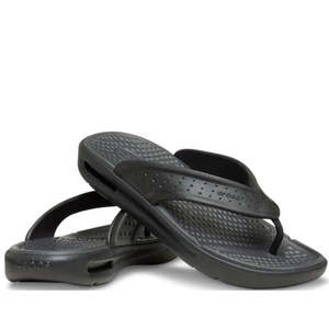 Crocs -Mens In Motion Flip Flop Jandal Black Grey