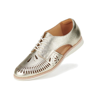 All Womens: Rollie Womens Sidecut Boho Punch Gold Leather Shoe