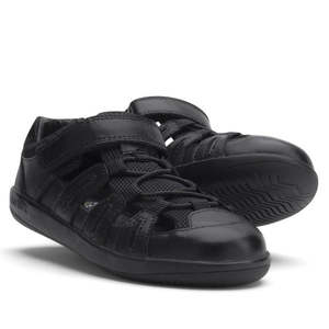 All Bobux: Bobux Kid+ Rova Black School Leather Sandal Closed Toe Clearance