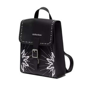 Accessories: Dr Martens Mini Genix Nappa Solar Flare Leather Backpack Black