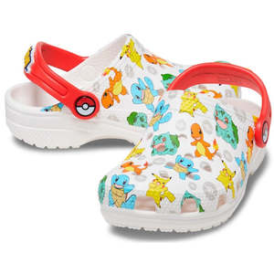 Sandals Beach Girls Boys: Crocs Kids - Youths Pokemon Classic Clog K White Multi Sandals