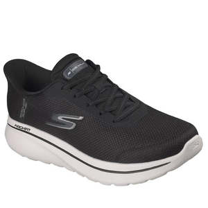 Skechers Mens Slip In Go Walk Arch Fit Lace Up N-Joy Lenny Black White
