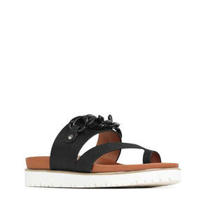 Sandals Jandals: Los Cabos Cai Sandal with Chain Detail Black