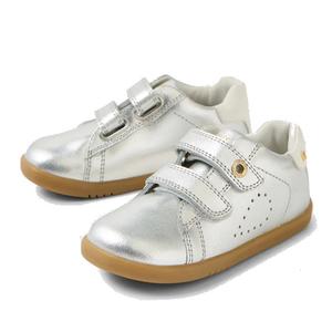 Sneakers Shoes Girls Boys: Bobux IW Iwalk Maverick Leather Sneaker Silver