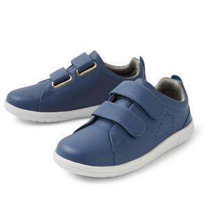 Sneakers Shoes Girls Boys: Bobux KP Kids Plus Grass Court II Leather Sneaker Vintage Indigo Blue
