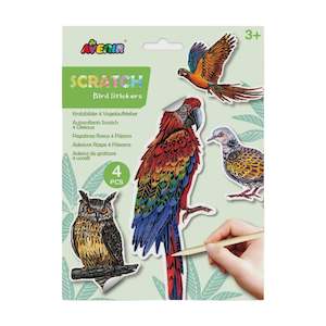 Arts and Crafts: Avenir  Scratch Bird Stickers