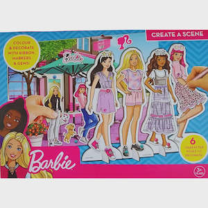 Girly Arts Crafts: Barbie Create Your Own Scene Kids Children Art Craft Activity Fun Play Set