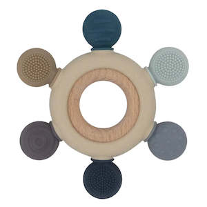 Toys: Living Textiles Multi-Surface Teething Wheel - Steel Blue