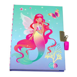 Girls: Pink Poppy Shimmering Mermaid Strawberry Scented Lockable Diary
