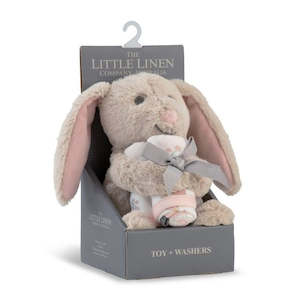 Bath: LITTLE LINEN PLUSH TOY & WASHERS - HARVEST BUNNY