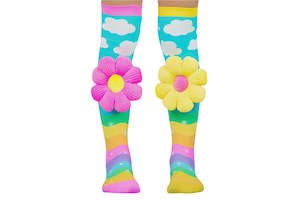 Girls: Madmia Flower Power Over Knee-High Socks