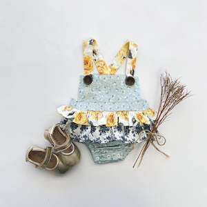 Love Henry | Baby Girls Frilly Playsuit - Amalfi Coast