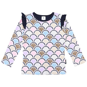 Korango | Arch Frill Print Tee Blue